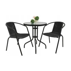 Комплект садових меблів 4Points Bari-2 круглий стіл 60см, Чорний