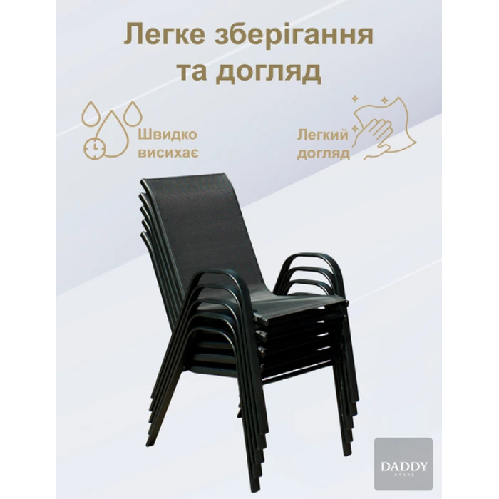 Комплект садових меблів 4Points Como-2 з круглим столом чорний