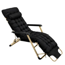 Шезлонг 4Points Cloud з подушкою-підголівником та матрасом Чорний