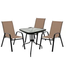 Комплект садових меблів 4Points Grado-3 з квадратним столом 60х60х70см, Коричневий