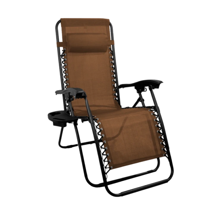 Шезлонг 4P Flex з підстаканником, Коричневий