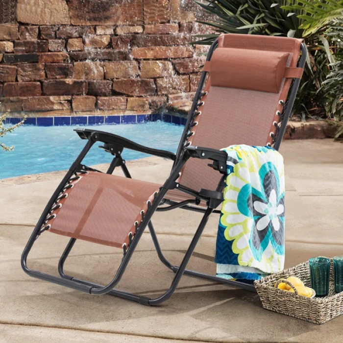 Шезлонг 4P Flex з підстаканником, Коричневий