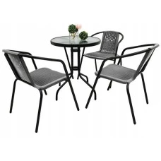 Комплект садових меблів 4Points Bari-3 круглий стіл 60см, Сірий