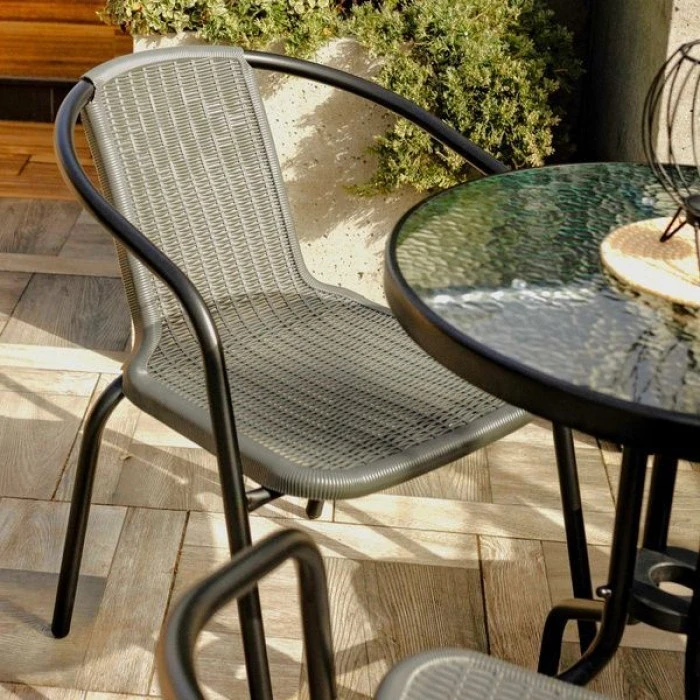 Комплект садових меблів 4Points Bari-3 круглий стіл 60см, Сірий