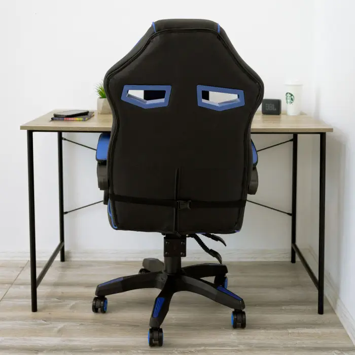 Геймерское игровое кресло компьютерное 4Points NT спортивное для пк с подушками раскладное синее