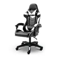 Геймерское компьютерное кресло 4Points DL с подушками офисное игровое раскладное для ПК дома Белый