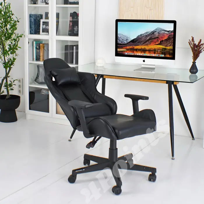 Геймерское игровое компьютерное кресло 4Points XT спортивное для пк с подушками раскладное черное