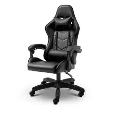 Геймерское компьютерное кресло 4Points DL с подушками офисное игровое раскладное для ПК дома Черный