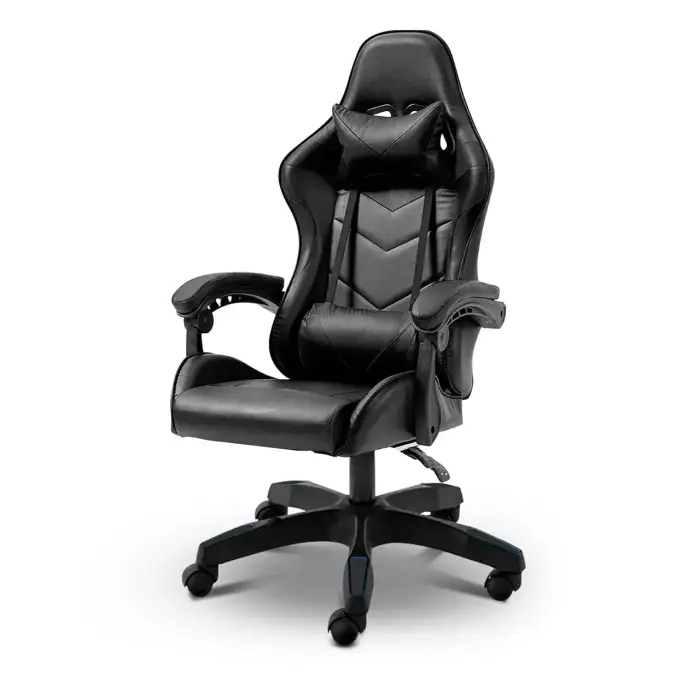 Геймерское компьютерное кресло 4Points DL с подушками офисное игровое раскладное для ПК дома Черный