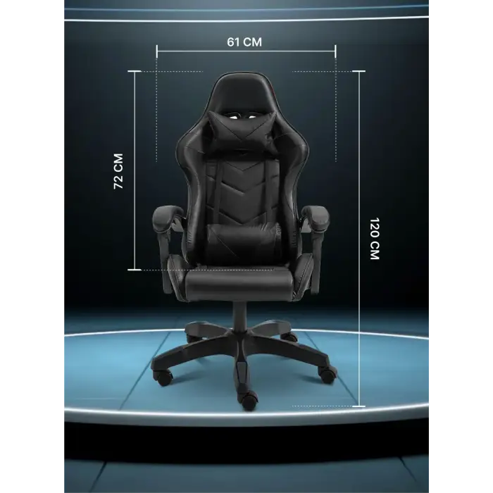 Геймерское компьютерное кресло 4Points DL с подушками офисное игровое раскладное для ПК дома Черный