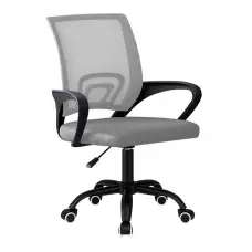 Крісло комп'ютерне на колесах 4Points Aero стілець офісний з сітки тканини металева основа для роботи офісу дому Сірий