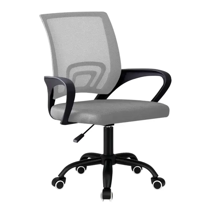Кресло компьютерное на колесах 4Points Aero стул офисный из сетки ткани металлическая основа для работы офиса дома Серый