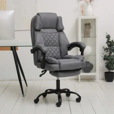 Комп'ютерне крісло до 150 кг DEXON ELITE з тканини зручне посилене офісне крісло керівника директора для кабінету офісу будинку С