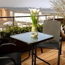 Комплект садовой мебели 4Points Set Grado - 2 с квадратным столом 60х60х70см, Черный