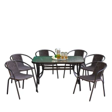 Комплект садовой мебели 4Points Siena-6 с прямоугольным столом 120x70x70 см, Коричневый