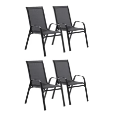 Комплект 4шт. садовых стульев 4Points Udine черный