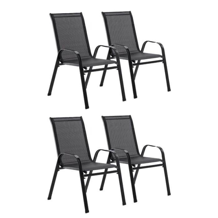Комплект 4шт. садовых стульев 4Points Udine черный