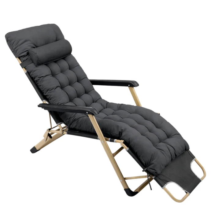 Шезлонг 4Points Cloud з подушкою-підголівником та матрасом Темно-сірий