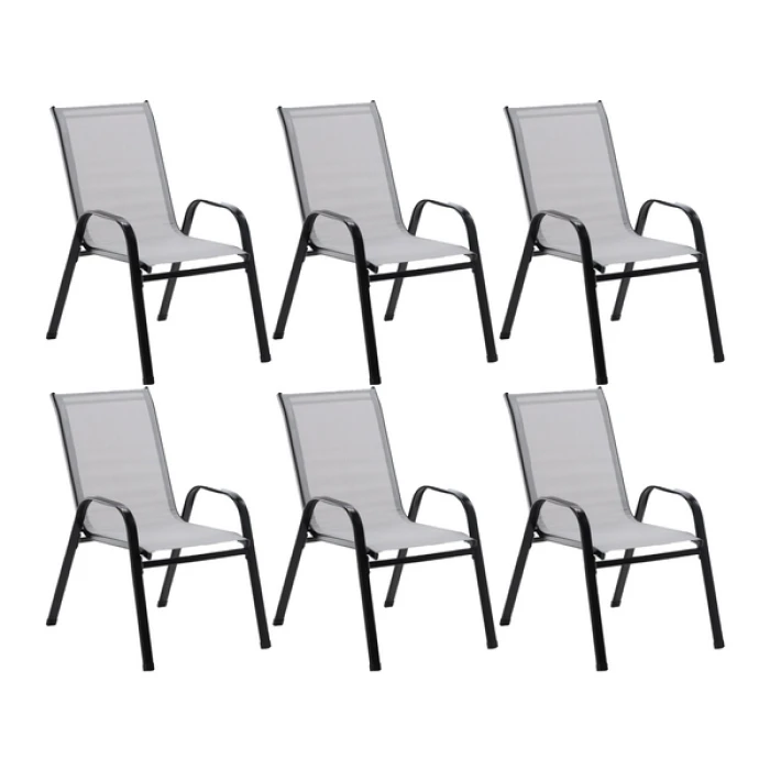 Комплект 6шт. садовых стульев 4Points Udine серый