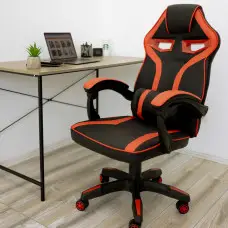 Геймерское игровое кресло компьютерное 4Points NT спортивное для пк с подушками раскладное красное