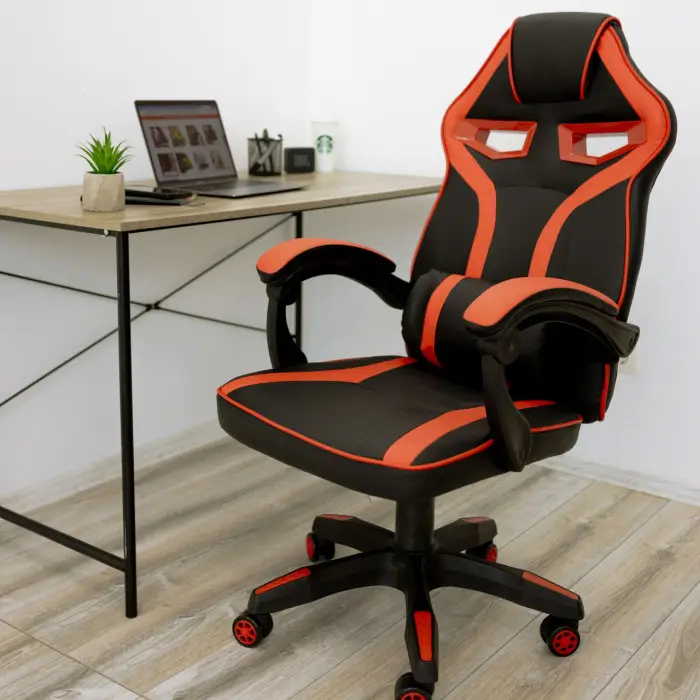 Геймерское игровое кресло компьютерное 4Points NT спортивное для пк с подушками раскладное красное