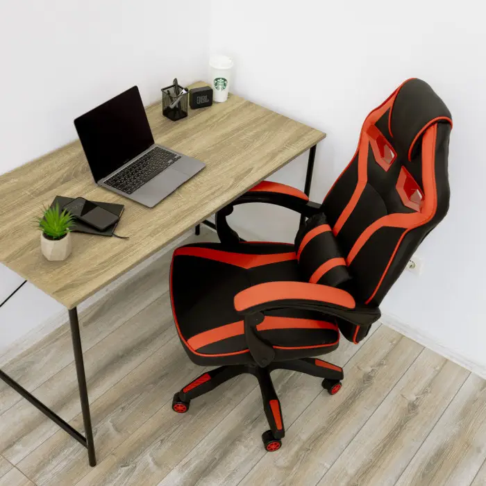 Геймерское игровое кресло компьютерное 4Points NT спортивное для пк с подушками раскладное красное