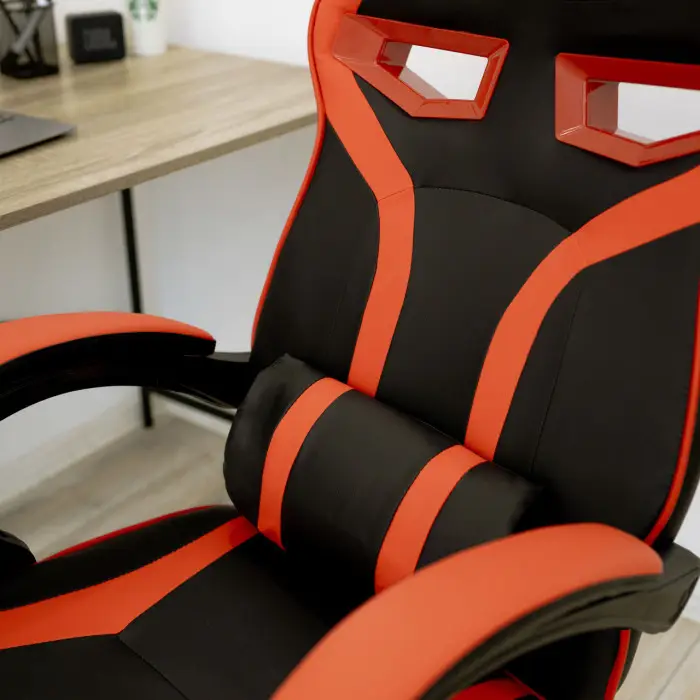 Геймерское игровое кресло компьютерное 4Points NT спортивное для пк с подушками раскладное красное