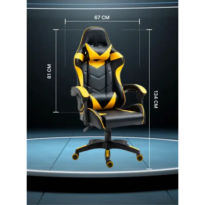 Геймерское игровое компьютерное кресло 4Points GT с подушками раскладное желтое