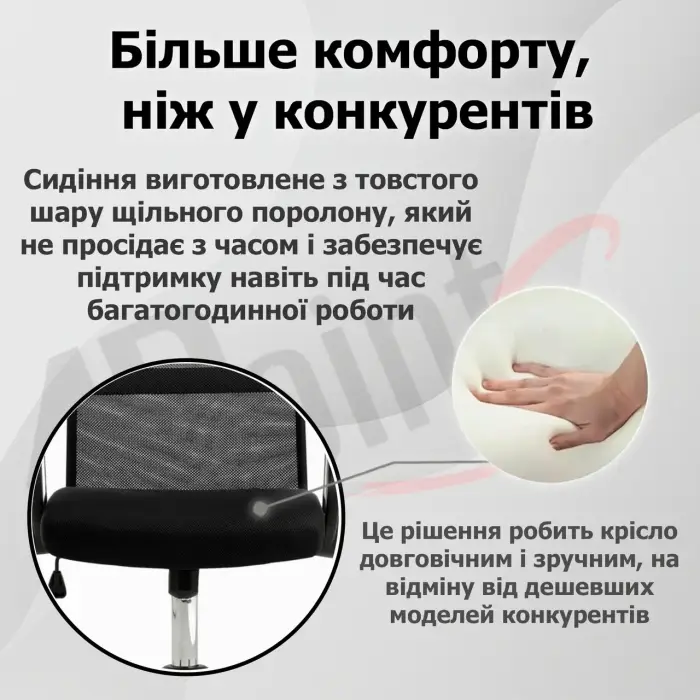 Кресло компьютерное 4Points Prestige стул офисный из экокожи сетки ткани хромированная основа для работы офиса дома Черный