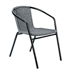 Кресло садовое 4Points Garda ротанг плетеный, серый