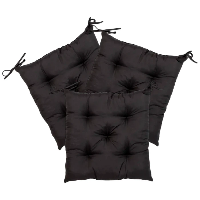 Комплект 3шт. Подушка на стул Fibra 40х40см, Черный