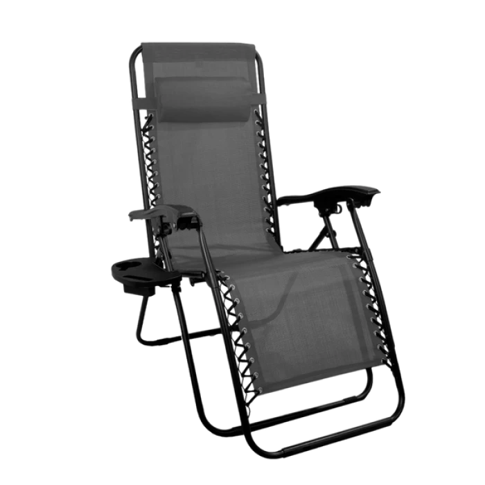 Шезлонг 4P Flex з підстаканником, Сірий