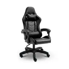 Геймерське ігрове крісло комп'ютерне 4Points GT спортивне для пк з подушками розкладне чорне