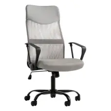 Кресло компьютерное 4Points Prestige стул офисный из экокожи сетки ткани металлическая основа для работы офиса дома Серый