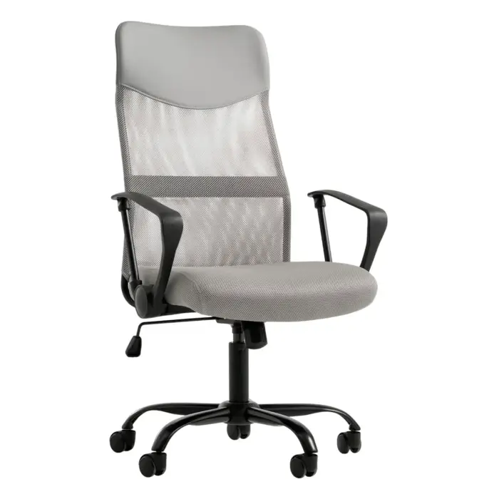 Кресло компьютерное 4Points Prestige стул офисный из экокожи сетки ткани металлическая основа для работы офиса дома Серый