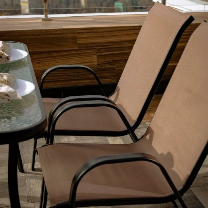 Комплект садовой мебели 4Points Udine-4 с прямоугольным столом 120х70х70см, Коричневый