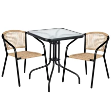 Комплект садових меблів 4Points Riva-2 з квадратним столом 60х60х70см, Коричневий