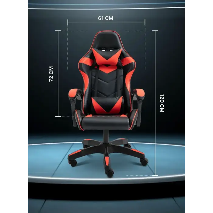 Геймерське комп'ютерне крісло 4Points DL з подушками офісне ігрове розкладне для ПК вдома Червоне