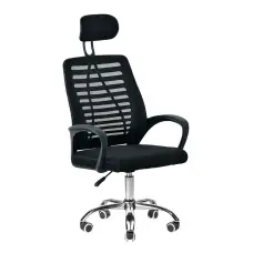 Крісло комп'ютерне 4Points Crystal стілець офісний з сітки тканини хромована основа для роботи офісу дому Чорний