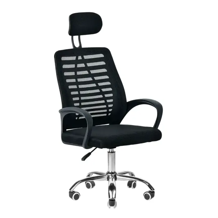 Кресло компьютерное 4Points Crystal стул офисный из сетки ткани хромированная основа для работы офиса дома Черный