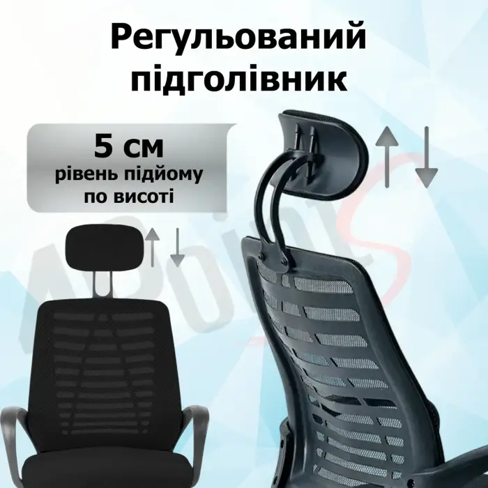 Кресло компьютерное 4Points Crystal стул офисный из сетки ткани хромированная основа для работы офиса дома Черный