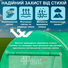 Теплиця парник 4Points 18м2 3x6м для городу садова дачна готова збірна теплиця для дому дачі з вікнами