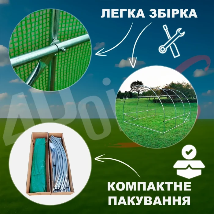 Теплиця парник 4Points 18м2 3x6м для городу садова дачна готова збірна теплиця для дому дачі з вікнами