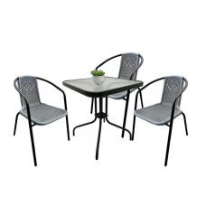 Комплект садовой мебели 4Points Monza-3 с квадратным столом 60х60х70см, Серый