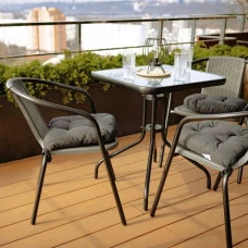 Комплект садовой мебели 4Points Monza-3 с квадратным столом 60х60х70см, Серый