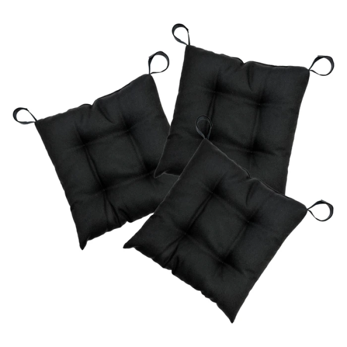 Комплект 3шт. Подушка на стул LEON 40х40см Черный