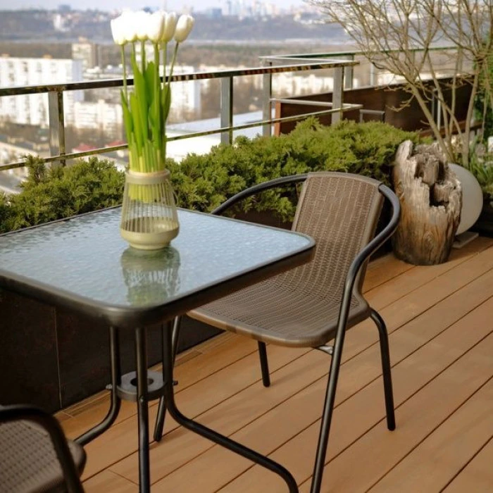 Комплект садових меблів 4Points Monza-2 з квадратним столом 60х60х70см, Коричневий