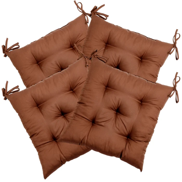 Комплект 4шт. Подушка на стул Fibra 40х40см, Коричневый
