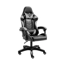 Геймерское игровое компьютерное кресло 4Points GT спортивное для пк с подушками раскладное серое