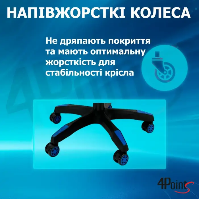Геймерское игровое компьютерное кресло 4Points GT спортивное для пк с подушками раскладное синее